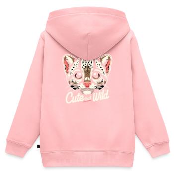 Ozelot Wild Cat Exotic Pets Jungle Big Cat - Kinder Premium Organic Zip Hoodie - Rosa - Hinten - AI Model Kid Female (0cm)
