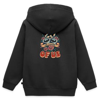20 ans 20 ans de nous - Sweat Premium à capuche zippé enfant bio - noir - Dos - AI Model Kid Male (0cm)