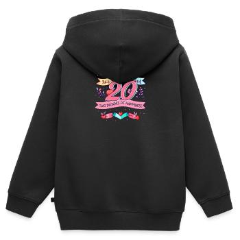 20 Jahre Jubiläum Zwei Jahrzehnte Glück - Kinder Premium Organic Zip Hoodie - Schwarz - Hinten - AI Model Kid Male (0cm)