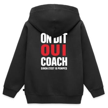 Wir sagen ja Coach Humor Sport Coaching Geschenk - Kinder Premium Organic Zip Hoodie - Schwarz - Hinten - AI Model Kid Male (0cm)