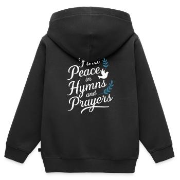Musique chorale Chant religieux Musique confessionnelle - Sweat Premium à capuche zippé enfant bio - noir - Dos - AI Model Kid Male (0cm)
