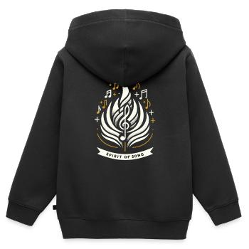 Musique chorale Chant religieux Musique confessionnelle - Sweat Premium à capuche zippé enfant bio - noir - Dos - AI Model Kid Male (0cm)