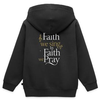 Musique chorale Chant religieux Musique confessionnelle - Sweat Premium à capuche zippé enfant bio - noir - Dos - AI Model Kid Male (0cm)