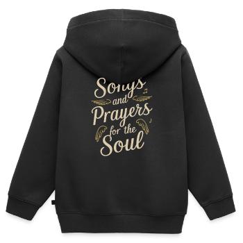 Musique chorale Chant religieux Musique confessionnelle - Sweat Premium à capuche zippé enfant bio - noir - Dos - AI Model Kid Male (0cm)