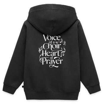 Musique chorale Chant religieux Musique confessionnelle - Sweat Premium à capuche zippé enfant bio - noir - Dos - AI Model Kid Male (0cm)
