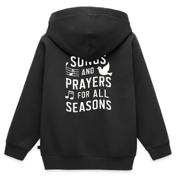 Musique chorale Chant religieux Musique confessionnelle - Sweat Premium à capuche zippé enfant bio - noir - Dos - AI Model Kid Male (0cm)