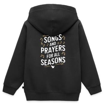 Musique chorale Chant religieux Musique confessionnelle - Sweat Premium à capuche zippé enfant bio - noir - Dos - AI Model Kid Male (0cm)