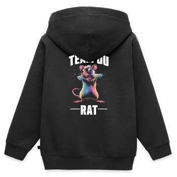 Team Du Rat Radin Humor Fun - Kinder Premium Organic Zip Hoodie - Schwarz - Hinten - AI Model Kid Male (0cm)