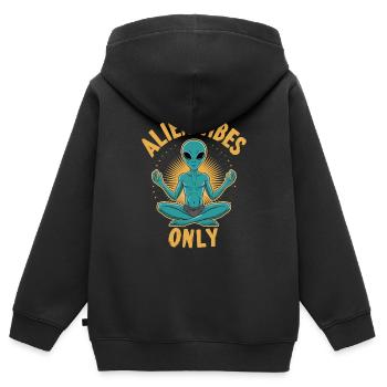 Meditation, Achtsamkeit, Entspannung Und - Kinder Premium Organic Zip Hoodie - Schwarz - Hinten - AI Model Kid Male (0cm)
