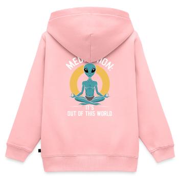 Meditation, Achtsamkeit, Entspannung Und - Kinder Premium Organic Zip Hoodie - Rosa - Hinten - AI Model Kid Female (0cm)