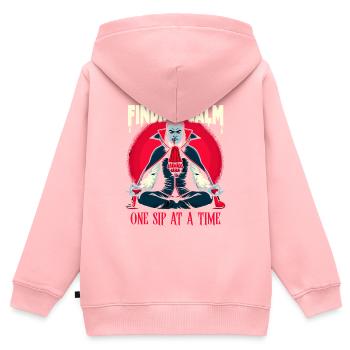 Meditation, Achtsamkeit, Entspannung, Innerer - Kinder Premium Organic Zip Hoodie - Rosa - Hinten - AI Model Kid Female (0cm)