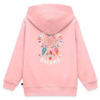 Attrape-rêves Attrape-rêves spirituel bohème - Sweat Premium à capuche zippé enfant bio - rose - Dos - AI Model Kid Female (0cm)