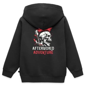 E Gitarre Elektrogitarre Schädel - Kinder Premium Organic Zip Hoodie - Schwarz - Hinten - AI Model Kid Male (0cm)
