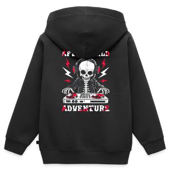 Ingénieur du son Ingénieur du son Skeleton - Sweat Premium à capuche zippé enfant bio - noir - Dos - AI Model Kid Male (0cm)