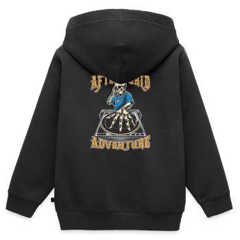 Techno Raver Afterworld Adventure - Sweat Premium à capuche zippé enfant bio - noir - Dos - AI Model Kid Male (0cm)