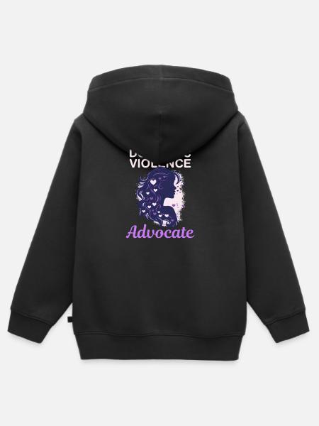 Domestic Violence Domestic Violence Advocate - Kids Premium Organic Zip-up Hoodie - black