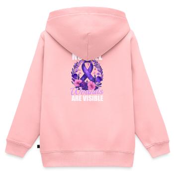 Häusliche Gewalt Nicht alle Wunden sind sichtbar - Kinder Premium Organic Zip Hoodie - Rosa - Hinten - AI Model Kid Female (0cm)