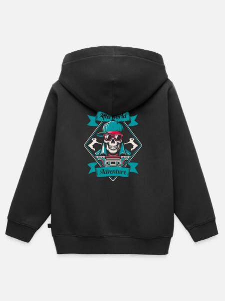 Breakdance Breakdancer Breakdance Crâne - Sweat Premium à capuche zippé enfant bio - noir