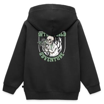 Entomologie Entomologe Insekt Skelett - Kinder Premium Organic Zip Hoodie - Schwarz - Hinten - AI Model Kid Male (0cm)