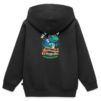 100 Tage Schullehrer überlebten 100 Kindergart - Kinder Premium Organic Zip Hoodie - Schwarz - Hinten - AI Model Kid Male (0cm)