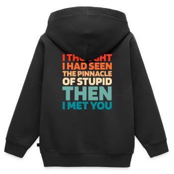 Schwarzer Humor Funny Quote Saying - Kinder Premium Organic Zip Hoodie - Schwarz - Hinten - AI Model Kid Male (0cm)