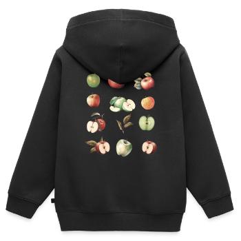 Verschiedene Apfelsorten - Kinder Premium Organic Zip Hoodie - Schwarz - Hinten - AI Model Kid Male (0cm)