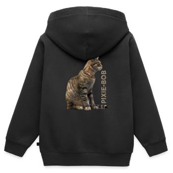 Bob Pixie - Sweat Premium à capuche zippé enfant bio - noir - Dos - AI Model Kid Male (0cm)