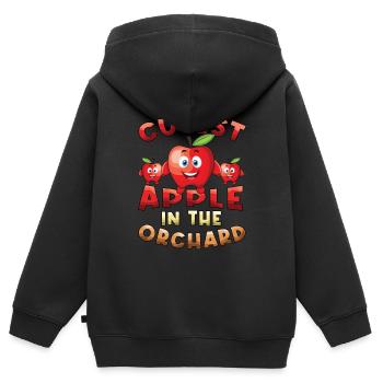 Süßester Apfel im Obstgarten Apfelpflücken - Kinder Premium Organic Zip Hoodie - Schwarz - Hinten - AI Model Kid Male (0cm)
