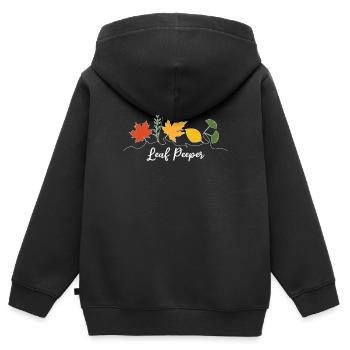Blatt-Peeper Kawaii Laub Blatt-Peeping - Kinder Premium Organic Zip Hoodie - Schwarz - Hinten - AI Model Kid Male (0cm)