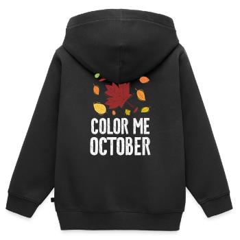 Color Me Oktober Blatt Peeper Laub Leaf Peeping - Kinder Premium Organic Zip Hoodie - Schwarz - Hinten - AI Model Kid Male (0cm)