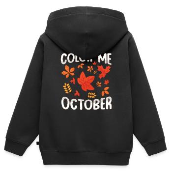 Color Me Oktober Blatt Peeper Leaf Peeping - Kinder Premium Organic Zip Hoodie - Schwarz - Hinten - AI Model Kid Male (0cm)