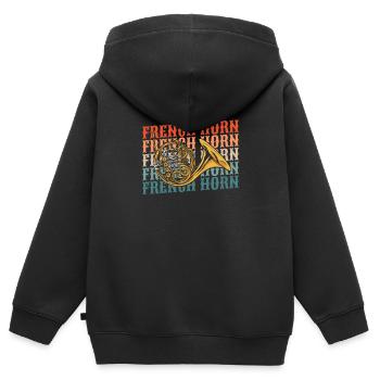 Horn player French Horn - Kids Premium Organic Zip-up Hoodie - black - Back - AI Model Kid Male (0cm)