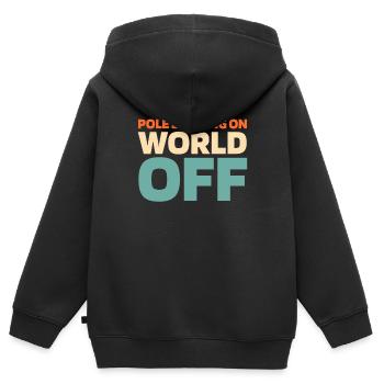 Pole Dancing Pole Dancing On World Off - Sweat Premium à capuche zippé enfant bio - noir - Dos - AI Model Kid Male (0cm)