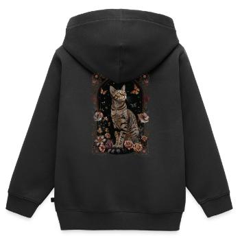 Ägyptische Mau-Katze - Kinder Premium Organic Zip Hoodie - Schwarz - Hinten - AI Model Kid Male (0cm)