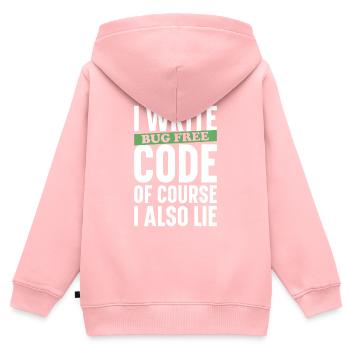 Programmeur Informaticien Cadeau de nerd informatique - Sweat Premium à capuche zippé enfant bio - rose - Dos - AI Model Kid Female (0cm)