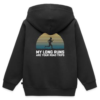 Ultra Running Ultramarathon Runner Marathoner - Kinder Premium Organic Zip Hoodie - Schwarz - Hinten - AI Model Kid Male (0cm)