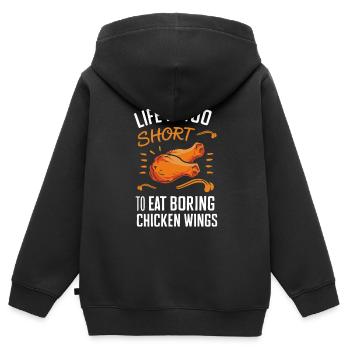 Hot Chicken Wings Spicy Wings Buffalo Wings - Kinder Premium Organic Zip Hoodie - Schwarz - Hinten - AI Model Kid Male (0cm)