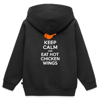 Hot Chicken Wings Spicy Wings Buffalo Wings - Kinder Premium Organic Zip Hoodie - Schwarz - Hinten - AI Model Kid Male (0cm)