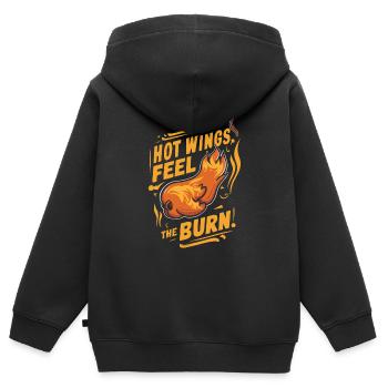 Hot Chicken Wings Spicy Wings Buffalo Wings - Kinder Premium Organic Zip Hoodie - Schwarz - Hinten - AI Model Kid Male (0cm)