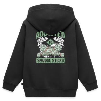 Smudging Smudge Spirituelle Heilung Räucherwerk - Kinder Premium Organic Zip Hoodie - Schwarz - Hinten - AI Model Kid Male (0cm)