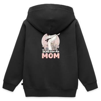 Taekwondo-Mutter hinter jedem Taekwondo-Praktizierenden - Kinder Premium Organic Zip Hoodie - Schwarz - Hinten - AI Model Kid Male (0cm)