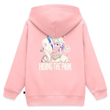 Art de l’anime et esthétique gothique pour la mode alternative - Sweat Premium à capuche zippé enfant bio - rose - Dos - AI Model Kid Female (0cm)