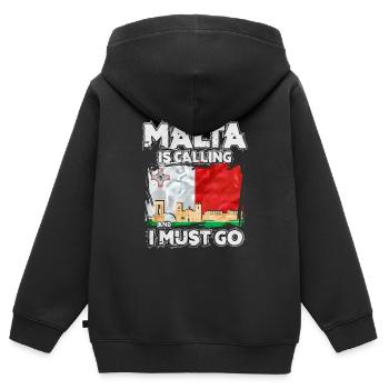 Malta - Kinder Premium Organic Zip Hoodie - Schwarz - Hinten - AI Model Kid Male (0cm)