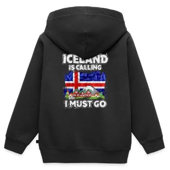 Island - Kinder Premium Organic Zip Hoodie - Schwarz - Hinten - AI Model Kid Male (0cm)