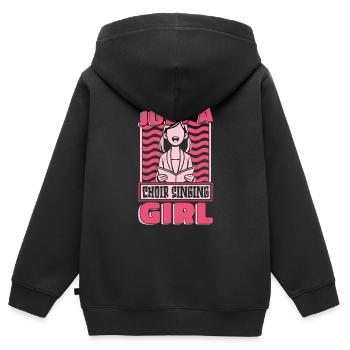 Chanteuse de chorale Juste une chanteuse de chorale - Sweat Premium à capuche zippé enfant bio - noir - Dos - AI Model Kid Male (0cm)