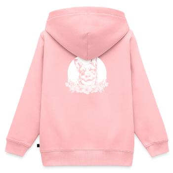Australischer Rinderhund Wilde Blumen - Kinder Premium Organic Zip Hoodie - Rosa - Hinten - AI Model Kid Female (0cm)