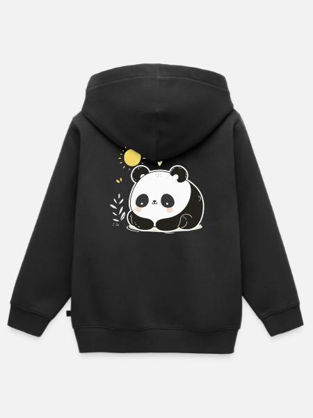 Marko der Panda: Niedlichkeit entfesselt - Kinder Premium Organic Zip Hoodie - Schwarz