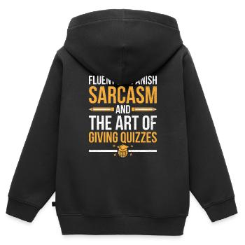 Foreign Language Teacher School Languages Teachers - Kids Premium Organic Zip-up Hoodie - black - Back - AI Model Kid Male (0cm)