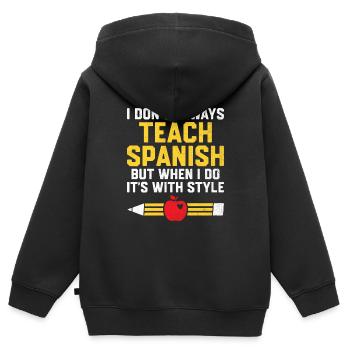 Foreign Language Teacher School Languages Teachers - Kids Premium Organic Zip-up Hoodie - black - Back - AI Model Kid Male (0cm)