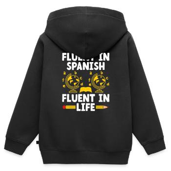 Foreign Language Teacher School Languages Teachers - Kids Premium Organic Zip-up Hoodie - black - Back - AI Model Kid Male (0cm)